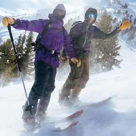 Two people dressed in Patagonias collection. 