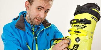 Fabian Stiepel with a skiing shoe