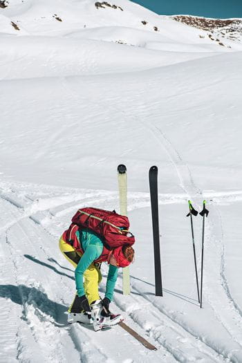Monika Handl getting ready for ski touring