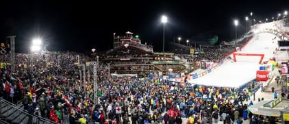 Nightrace Schladming Grandstands View from the grandstands at the Nightrace Schladming