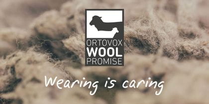 wool with the logo of Ortovox Wool Promise