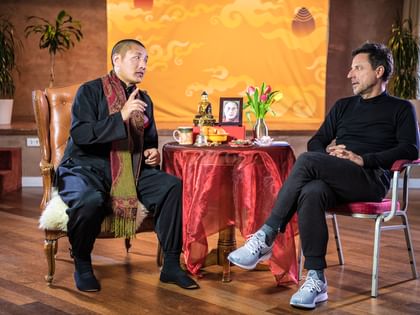 Christoph Bründl and Tulku Lobsang having a discussion 