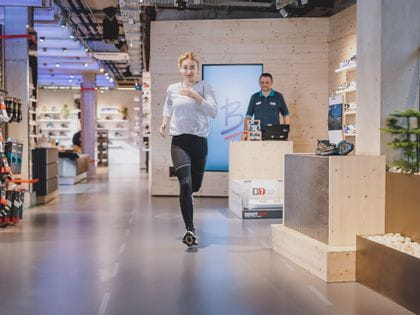 A Person who is running in the store