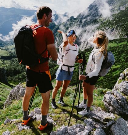 Drei Wanderer am Berg