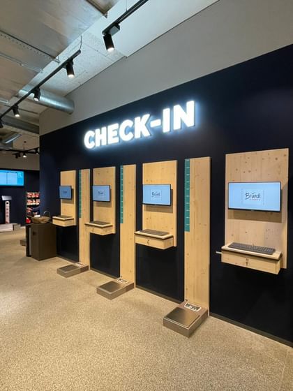 Check in Schalter im Rent-Bereich. 